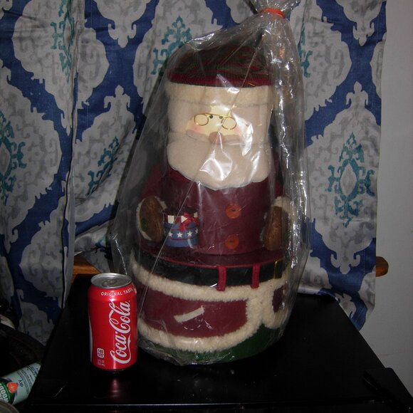 Santa Claus Christmas Folk Art Stacking Boxes 15" NIB - Picture 2 of 6